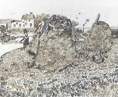 Haystacks Near the Farm by Vincent van Gogh